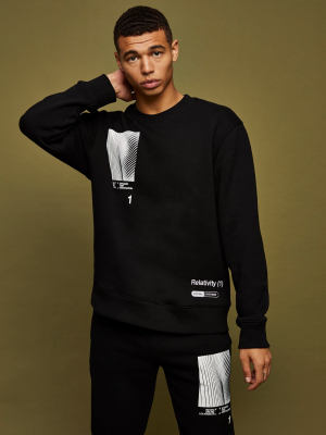 Relativity Print Sweatshirt In Black