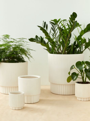 Fluted Planters - White