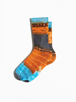 Osaka Tie-dye Stripe Crew Socks