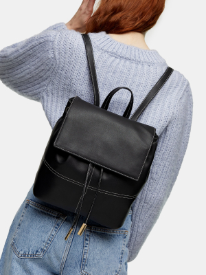 Black Top Stitch Backpack