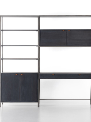 Trey Modular Wall Desk With 1 Bookcase In Various Colors