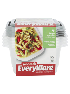 Goodcook Everyware Square 5.2 Cups Food Storage Container - 4pk