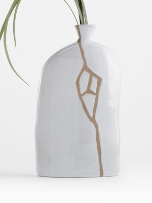 River White Ceramic Vase