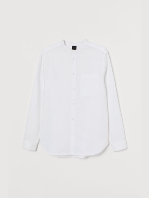 Regular Fit Collarless Shirt