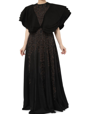 Pleat Sleeves Gown