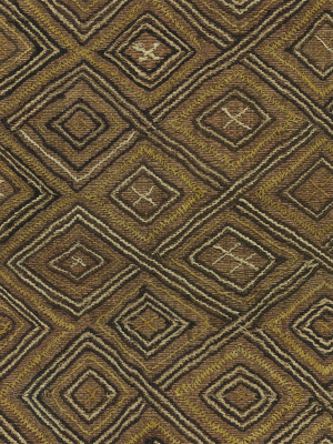 Honey Diamond Kuba Cloth - Wallpaper