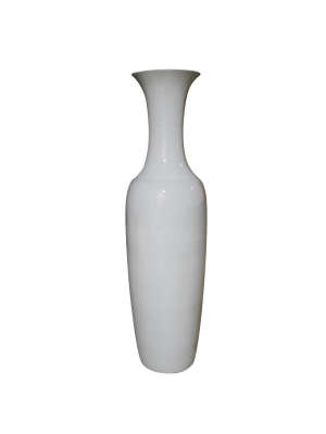 Large Fish Tail Floor Vase Busan White