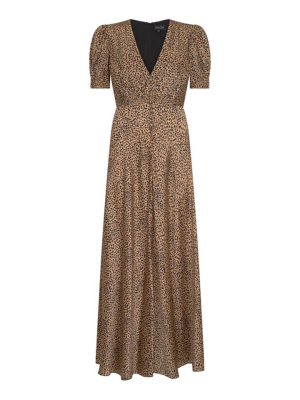 Lea Long Dress In Camo Leopard