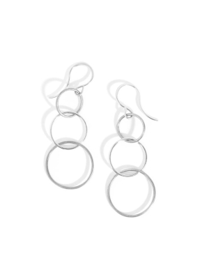 Silver Triple Circle Earrings