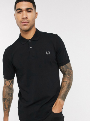 Fred Perry Plain Polo Shirt In Black