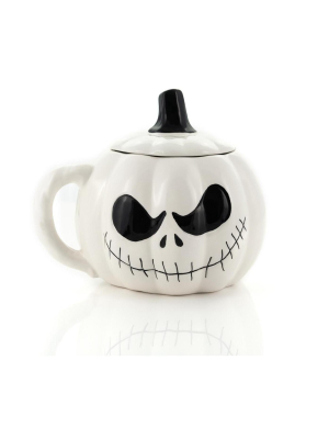 Seven20 Nightmare Before Christmas Jack Skellington Spooky Figural 24 Oz Mug With Lid