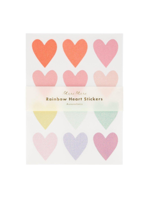 Pastel Heart Glitter Stickers