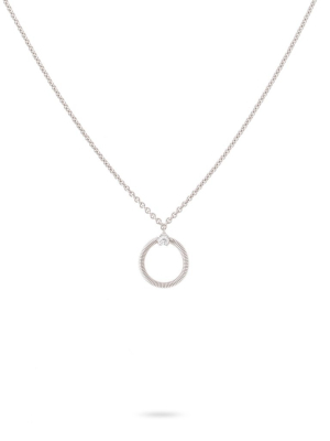 Marco Bicego® Bi49 Collection 18k White Gold And Diamond Small Circle Necklace