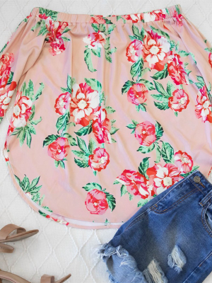 Floral Mila Off Shoulder Top - Pink