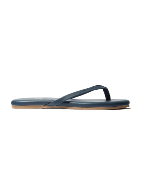 Rivington Deep Navy Leather Flip Flop