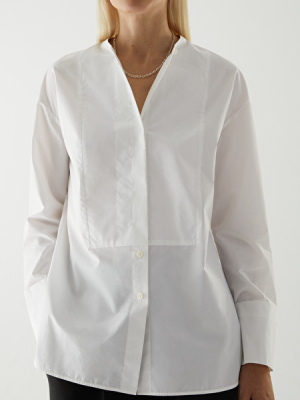 Cotton Bib Insert Tunic-style Shirt
