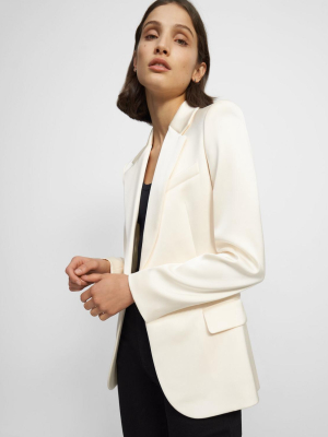 Fitted Blazer In Gloss Sateen