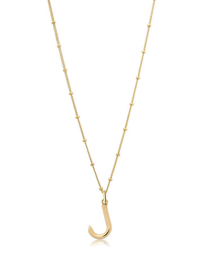 J Initial Necklace - Gold