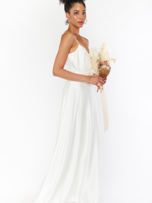 Faith Maxi Dress ~ Ivory Luxe Satin