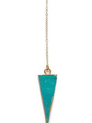 Wahi Turquoise Spike Pendant Necklace - Gold