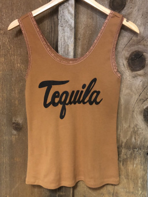 Tequila Lace Tank Cognac/blk