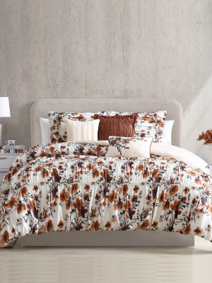 Modern Threads 6-piece Printed Textured Comforter Set Floral Ridge.