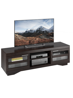 Granville Wood Veneer Tv Bench Mocha Black 66" - Sonax