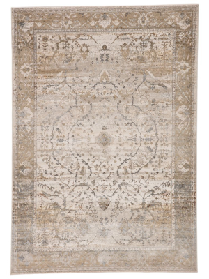 Vibe By Jaipur Living Tajsa Medallion Gray/ Gold Area Rug (6'7"x9'6")