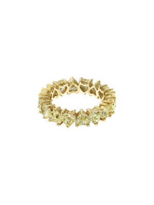 Heart Yellow Diamond Eternity Ring - Yellow Gold