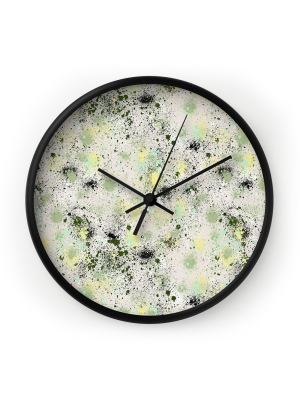 Ninola Design Ink Splatter Lime Banana Wall Clock - Deny Designs