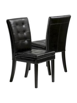 Set Of 2 Crayton Leather Dining Chair - Christopher Knight Home