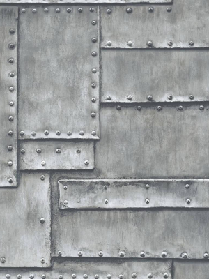 Fuselage Panel Peel-and-stick Wallpaper In Charcoal By Nextwall