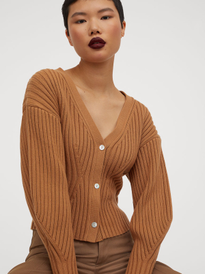 Rib-knit Cardigan