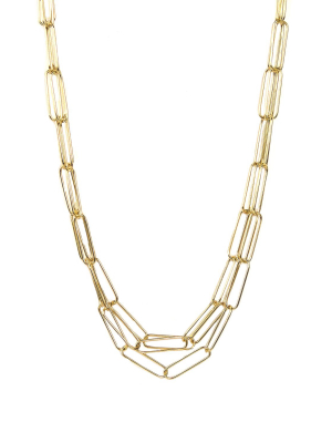 Triple Strand Paperclip Necklace