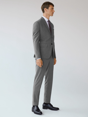 Slim Fit Microstructure Suit Pants
