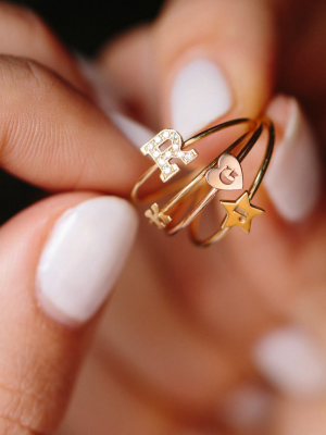 14k Initial Star Ring