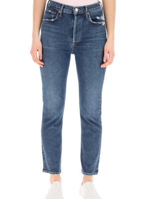 Agolde Riley High Rise Straight Crop Jeans