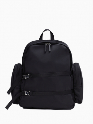 Nylon Large Dual Zip Compartment Backpack