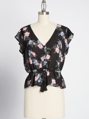 Top To Blossom Sheer Blouse