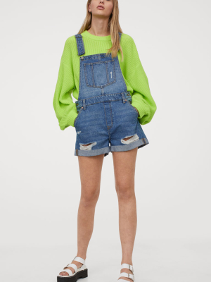 Denim Overall Shorts