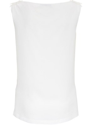 Alberta Ferretti Lace Detail Sleeveless Blouse