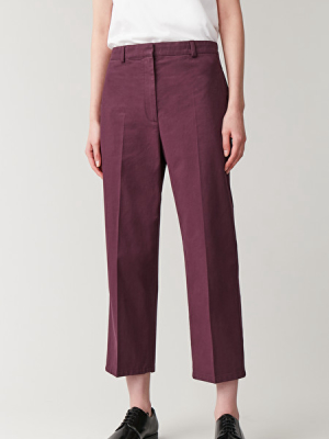 Cropped Straight Cotton Pants