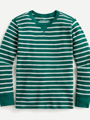 Kids' Long-sleeve Waffle T-shirt In Stripes