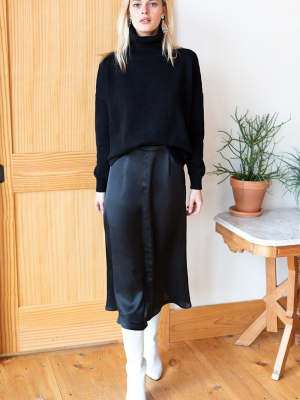 Midi Skirt 2 - Black Silk
