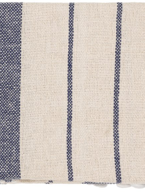 Yemaya Hand Woven Throw In Navy