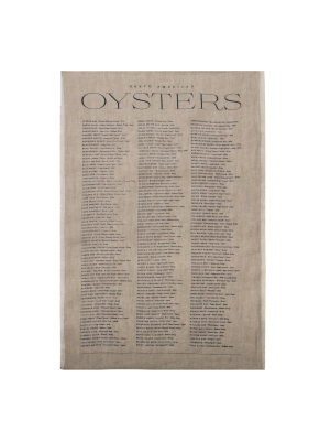 Oyster List Tea Towel (set Of 2)