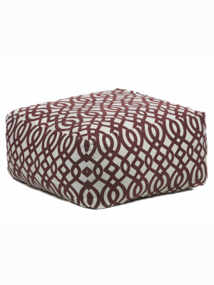 Pouf In Cream & Maroon