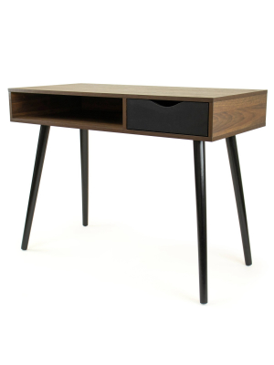 Writing Desk With Drawer Storage Dark - Humble Crew