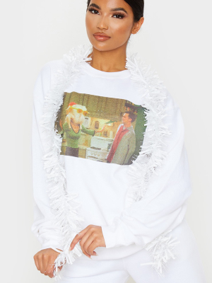 White Friends Christmas Printed Sweater