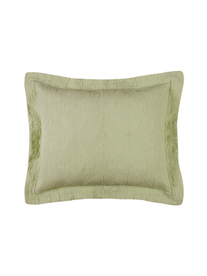 C&f Home 20" X 26" Green Matelasse Standard Sham